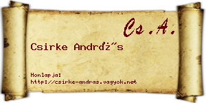 Csirke András névjegykártya