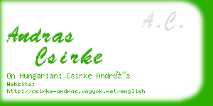 andras csirke business card